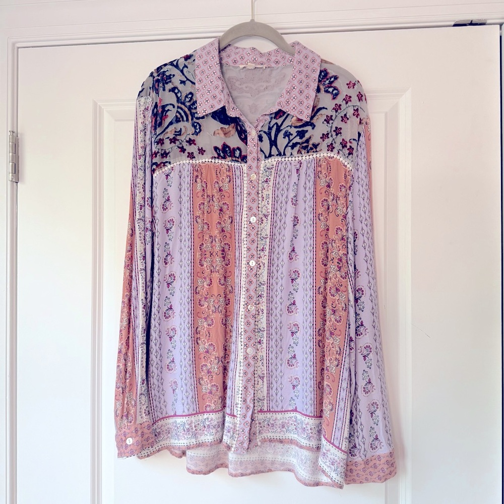 ODDY Multicolor Floral Button Down Shirt